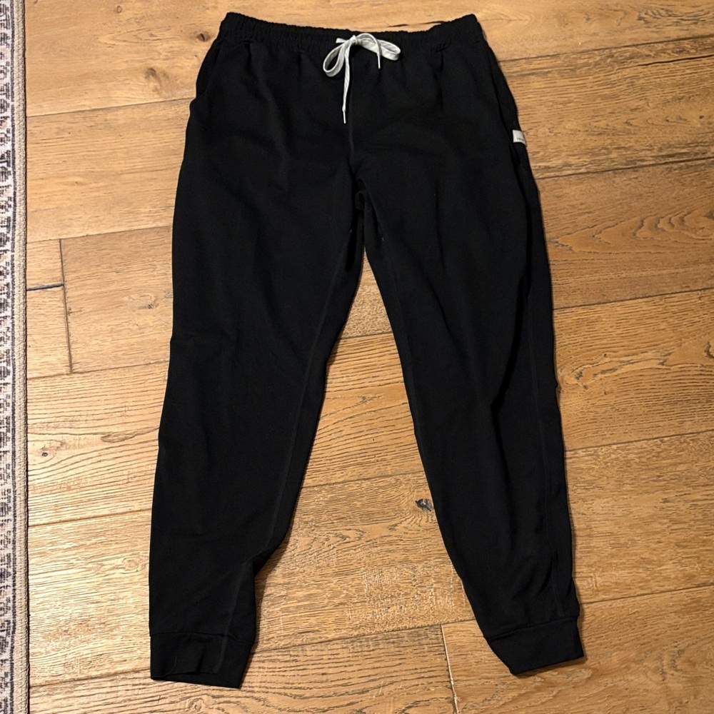 Women’s Vuori Black Joggers with White Drawstring